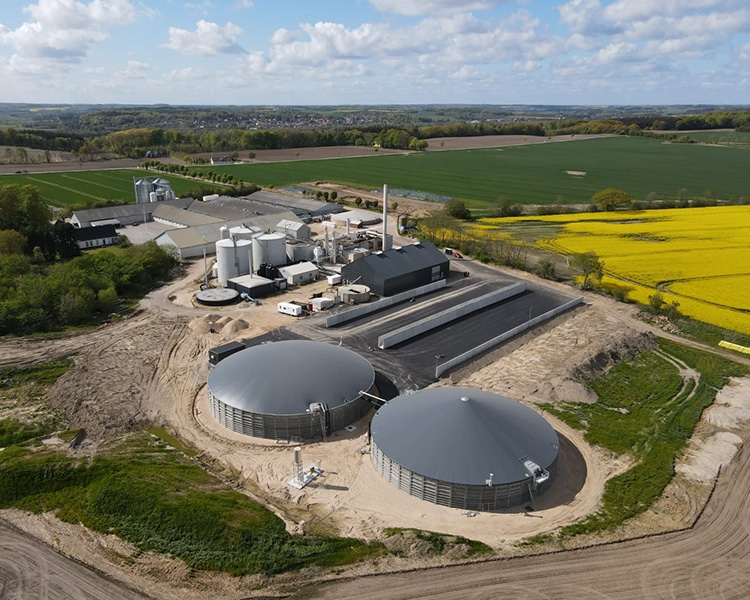 Bosch Beton - Keerwanden voor Deense biogasinstallatie OL Biogas in Langå